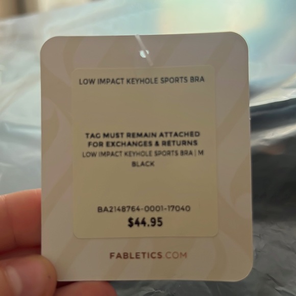 Fabletics Black Low Impact Key Hole Sports Bra - Picture 5 of 5